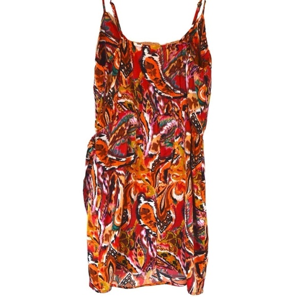 The Buckle Willow & Root Wrap Tie Mini Dress, Multi Bold Colors - Medium - Picture 6 of 12